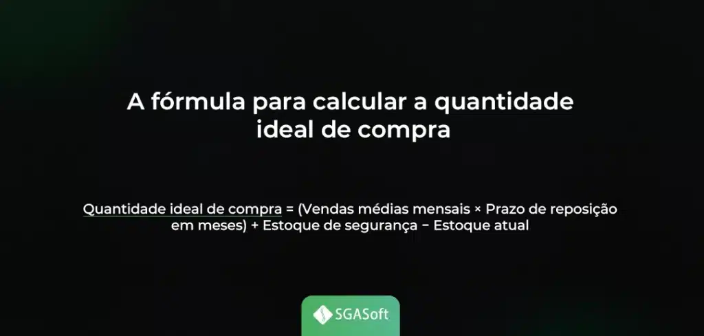 A fórmula para calcular a quantidade ideal de compra
