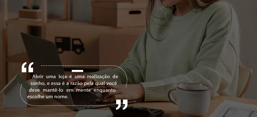 escolha de um nome para loja